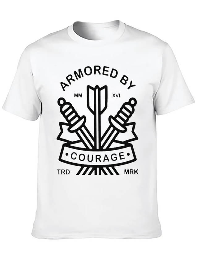 Armored By Courage Lightweight Cotton T-Shirt – Daily Comfort Graphic Shirt