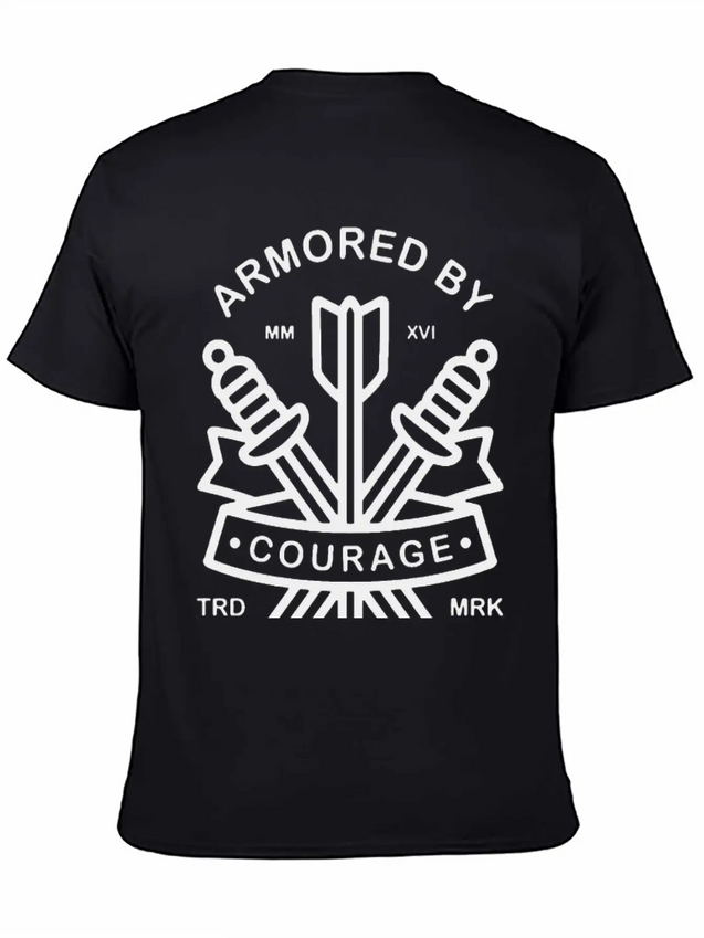 Armored By Courage Lightweight Cotton T-Shirt – Daily Comfort Graphic Shirt