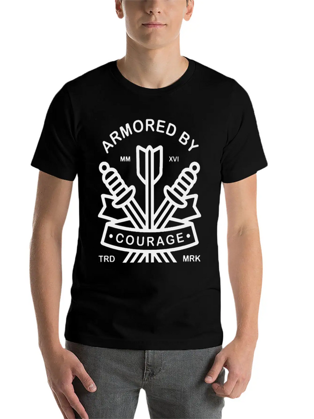 Armored By Courage Lightweight Cotton T-Shirt – Daily Comfort Graphic Shirt