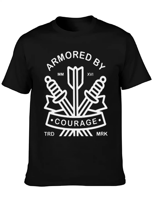 Armored By Courage Lightweight Cotton T-Shirt – Daily Comfort Graphic Shirt