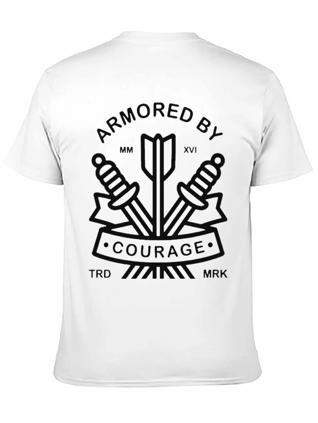 Armored By Courage Lightweight Cotton T-Shirt – Daily Comfort Graphic Shirt