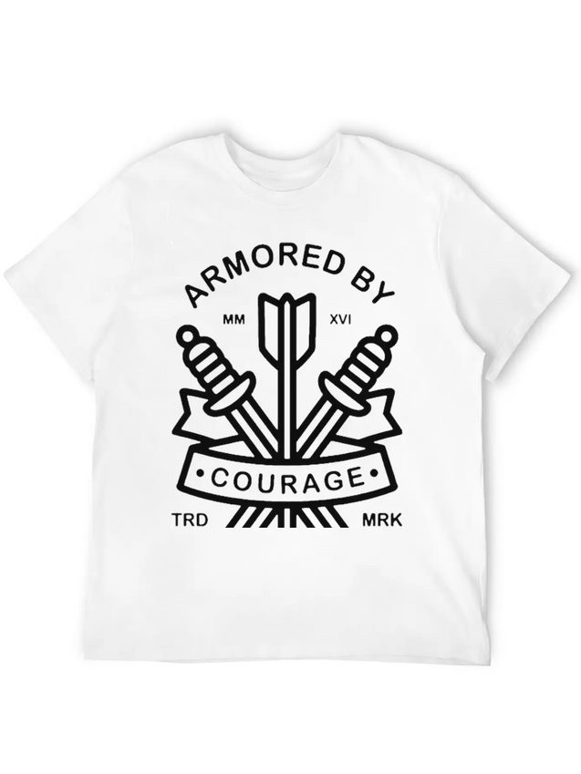 Armored By Courage Lightweight Cotton T-Shirt – Daily Comfort Graphic Shirt