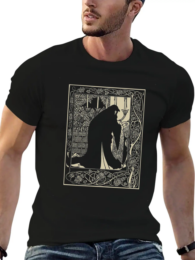 Art Nouveau Evil Witch Dark Goth Vintage Occult Lightweight Cotton T-Shirt – Daily Comfort Graphic Shirt