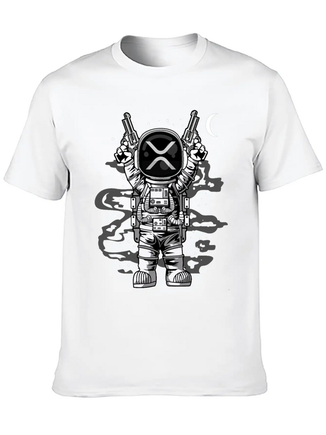 Astronaut Ripple XRP Coin To The Moon Crypto Token Lightweight Cotton T-Shirt – Daily Comfort Graphic Shirt