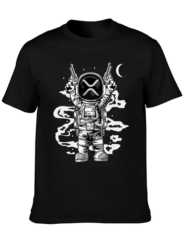 Astronaut Ripple XRP Coin To The Moon Crypto Token Lightweight Cotton T-Shirt – Daily Comfort Graphic Shirt