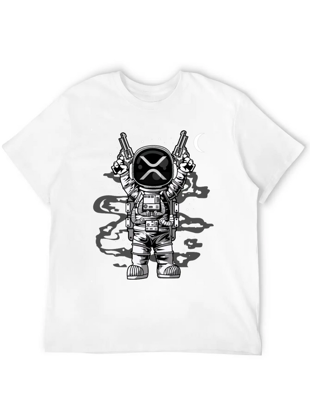 Astronaut Ripple XRP Coin To The Moon Crypto Token Lightweight Cotton T-Shirt – Daily Comfort Graphic Shirt