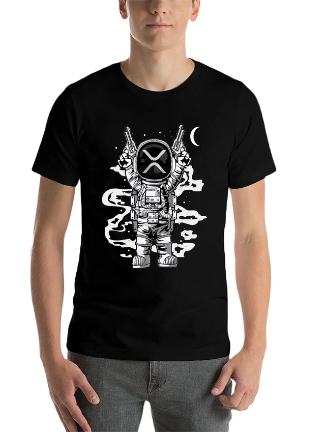 Astronaut Ripple XRP Coin To The Moon Crypto Token Lightweight Cotton T-Shirt – Daily Comfort Graphic Shirt
