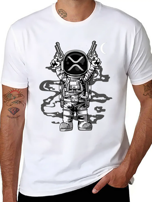 Astronaut Ripple XRP Coin To The Moon Crypto Token Lightweight Cotton T-Shirt – Daily Comfort Graphic Shirt