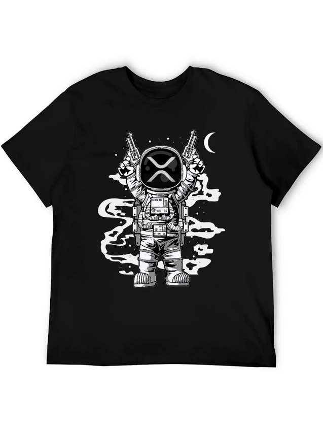 Astronaut Ripple XRP Coin To The Moon Crypto Token Lightweight Cotton T-Shirt – Daily Comfort Graphic Shirt