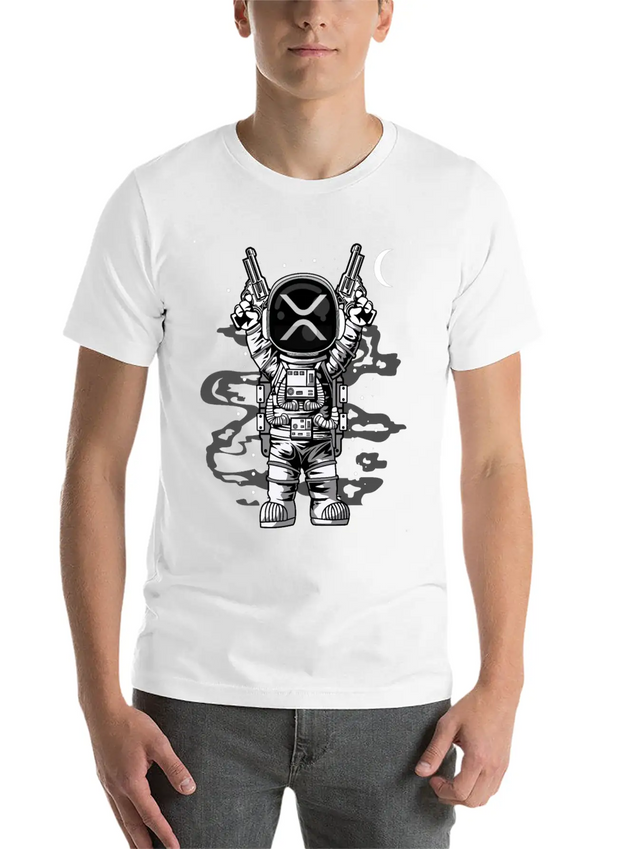 Astronaut Ripple XRP Coin To The Moon Crypto Token Lightweight Cotton T-Shirt – Daily Comfort Graphic Shirt