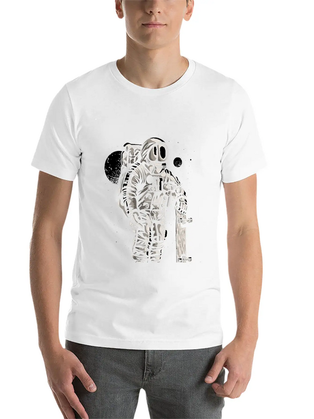 Astronaut Space Skater Lightweight Cotton T-Shirt – Daily Comfort Graphic Shirt