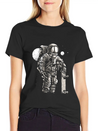 Astronaut Space Skater Lightweight Cotton T-Shirt – Daily Comfort Graphic Shirt