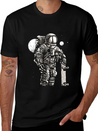 Astronaut Space Skater Lightweight Cotton T-Shirt – Daily Comfort Graphic Shirt