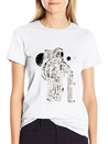 Astronaut Space Skater Lightweight Cotton T-Shirt – Daily Comfort Graphic Shirt