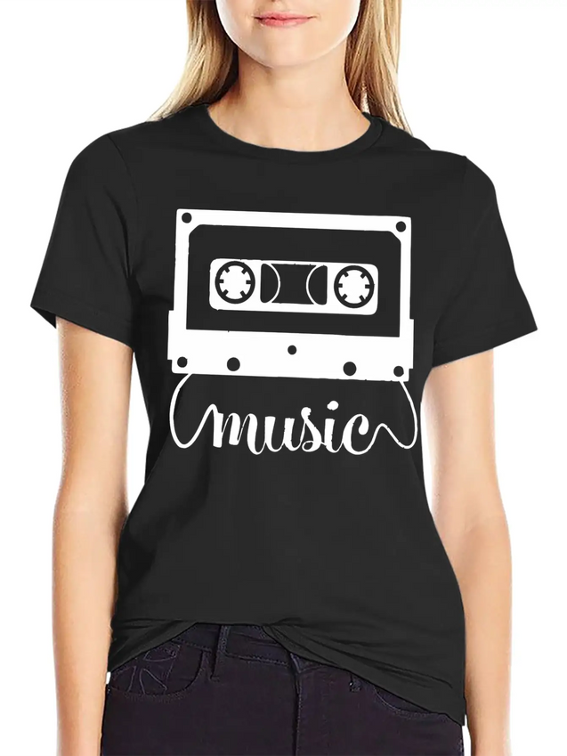 Audio Cassette Funny Lightweight Cotton T-Shirt – Daily Comfort Graphic Shirt