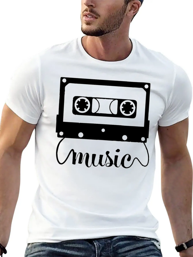 Audio Cassette Funny Lightweight Cotton T-Shirt – Daily Comfort Graphic Shirt