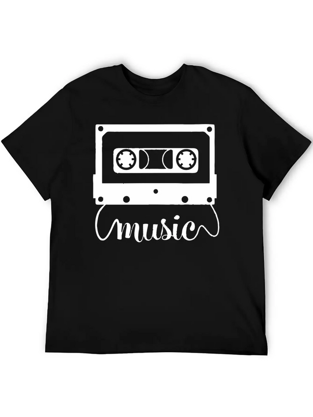 Audio Cassette Funny Lightweight Cotton T-Shirt – Daily Comfort Graphic Shirt