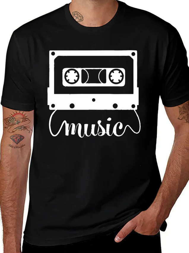 Audio Cassette Funny Lightweight Cotton T-Shirt – Daily Comfort Graphic Shirt