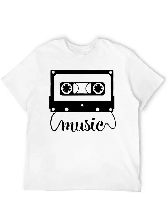 Audio Cassette Funny Lightweight Cotton T-Shirt – Daily Comfort Graphic Shirt