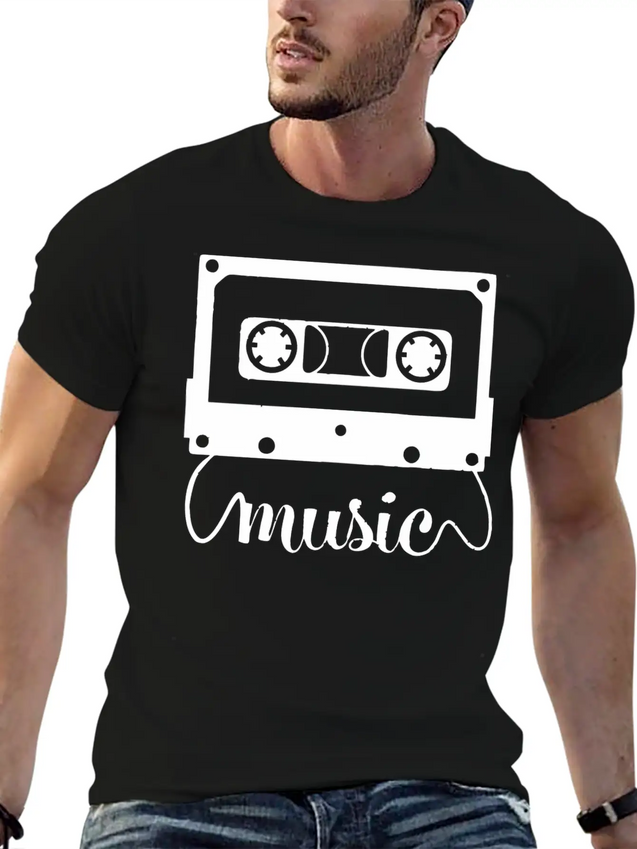 Audio Cassette Funny Lightweight Cotton T-Shirt – Daily Comfort Graphic Shirt