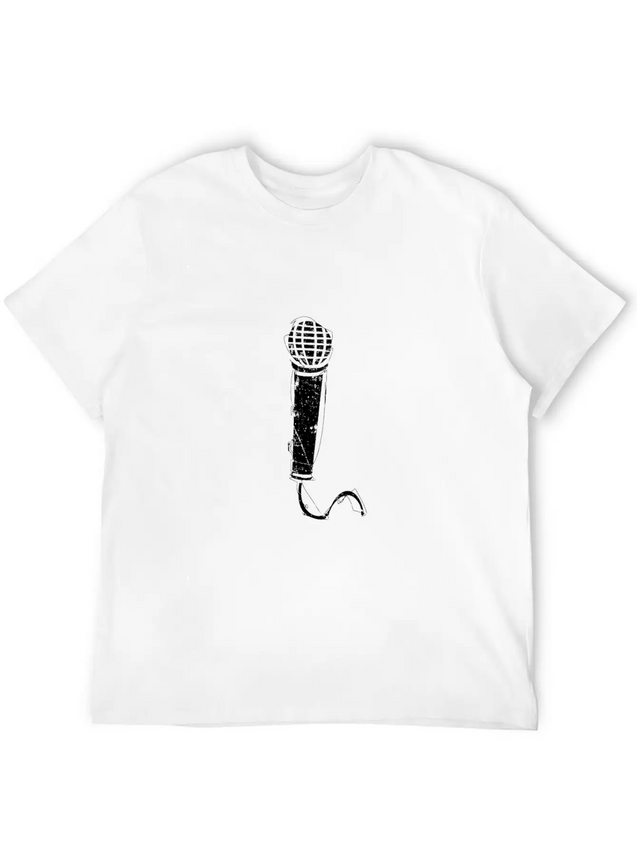 Audio Microphone Musical Instrument Gift Present Lightweight Cotton T-Shirt – Daily Comfort Graphic Shirt
