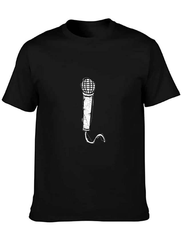 Audio Microphone Musical Instrument Gift Present Lightweight Cotton T-Shirt – Daily Comfort Graphic Shirt