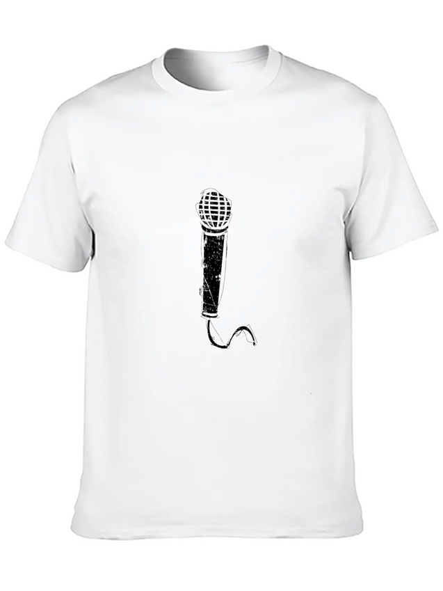 Audio Microphone Musical Instrument Gift Present Lightweight Cotton T-Shirt – Daily Comfort Graphic Shirt