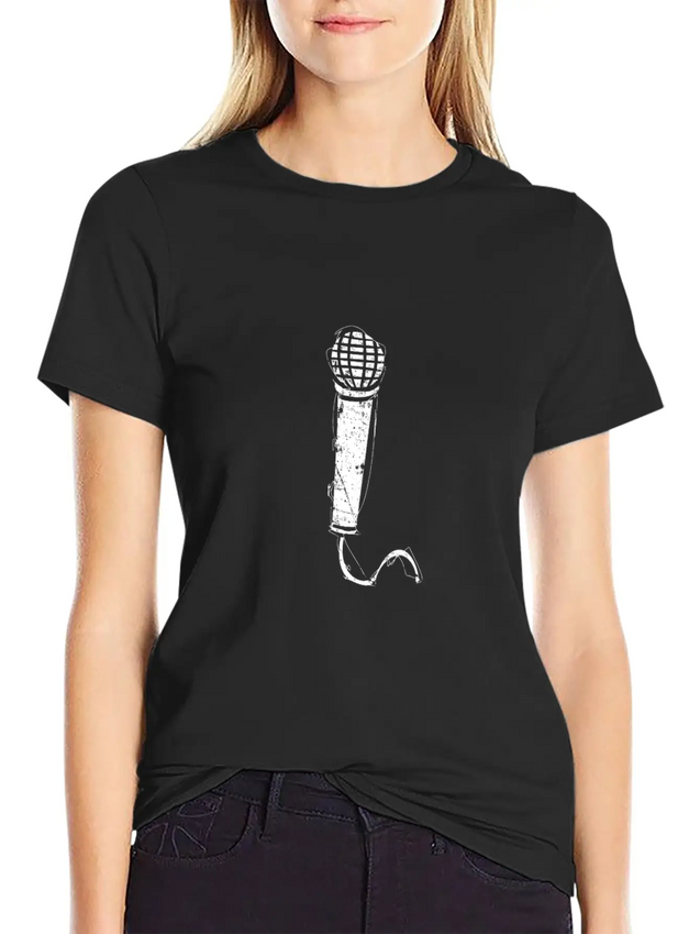 Audio Microphone Musical Instrument Gift Present Lightweight Cotton T-Shirt – Daily Comfort Graphic Shirt