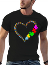 Autism Heart Awareness Lightweight Cotton T-Shirt – Daily Comfort Graphic Shirt