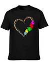 Autism Heart Awareness Lightweight Cotton T-Shirt – Daily Comfort Graphic Shirt