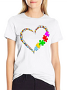 Autism Heart Awareness Lightweight Cotton T-Shirt – Daily Comfort Graphic Shirt