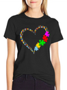 Autism Heart Awareness Lightweight Cotton T-Shirt – Daily Comfort Graphic Shirt