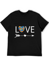 Autism Love Heart Valentines Day Autism Lightweight Cotton T-Shirt – Daily Comfort Graphic Shirt