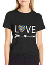 Autism Love Heart Valentines Day Autism Lightweight Cotton T-Shirt – Daily Comfort Graphic Shirt