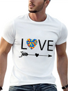 Autism Love Heart Valentines Day Autism Lightweight Cotton T-Shirt – Daily Comfort Graphic Shirt