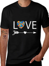 Autism Love Heart Valentines Day Autism Lightweight Cotton T-Shirt – Daily Comfort Graphic Shirt