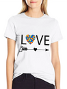 Autism Love Heart Valentines Day Autism Lightweight Cotton T-Shirt – Daily Comfort Graphic Shirt