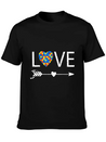 Autism Love Heart Valentines Day Autism Lightweight Cotton T-Shirt – Daily Comfort Graphic Shirt