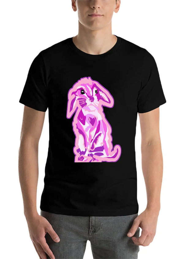 Aww The Cutest Pinkish Rabbit In The World Lightweight Cotton T-Shirt – Daily Comfort Graphic Shirt