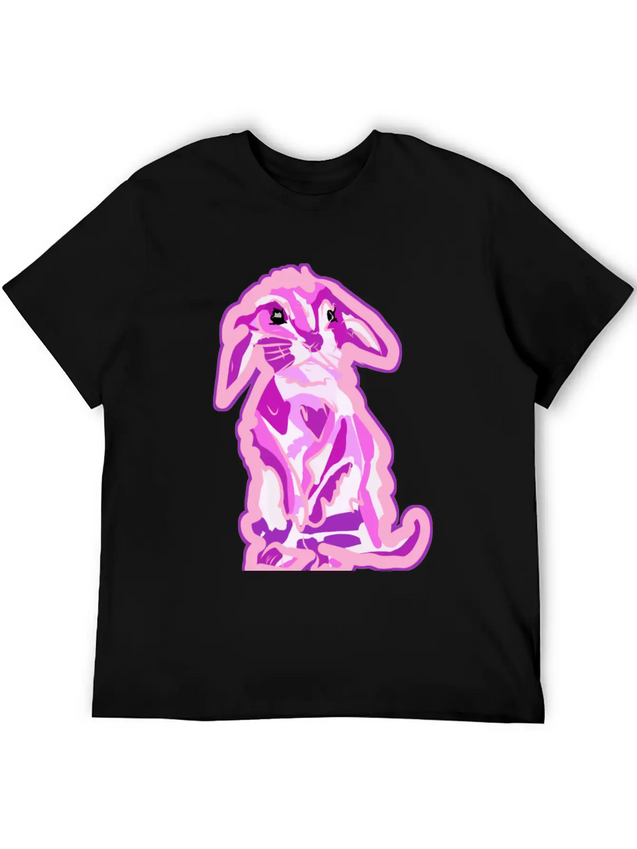 Aww The Cutest Pinkish Rabbit In The World Lightweight Cotton T-Shirt – Daily Comfort Graphic Shirt