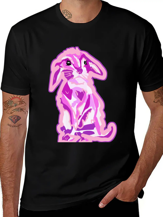 Aww The Cutest Pinkish Rabbit In The World Lightweight Cotton T-Shirt – Daily Comfort Graphic Shirt