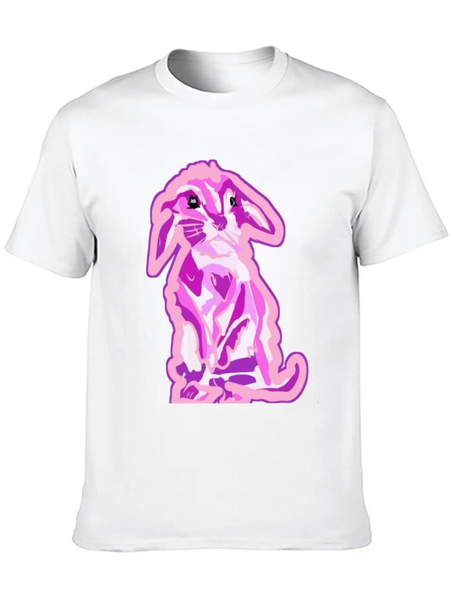 Aww The Cutest Pinkish Rabbit In The World Lightweight Cotton T-Shirt – Daily Comfort Graphic Shirt