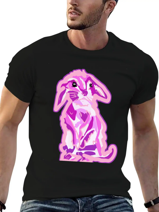 Aww The Cutest Pinkish Rabbit In The World Lightweight Cotton T-Shirt – Daily Comfort Graphic Shirt