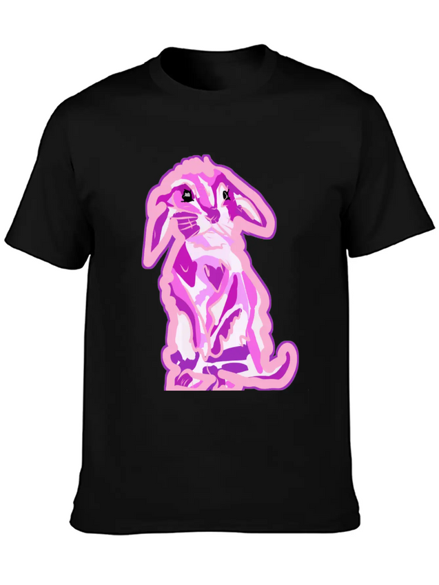 Aww The Cutest Pinkish Rabbit In The World Lightweight Cotton T-Shirt – Daily Comfort Graphic Shirt