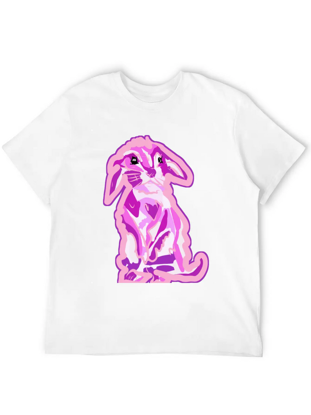 Aww The Cutest Pinkish Rabbit In The World Lightweight Cotton T-Shirt – Daily Comfort Graphic Shirt
