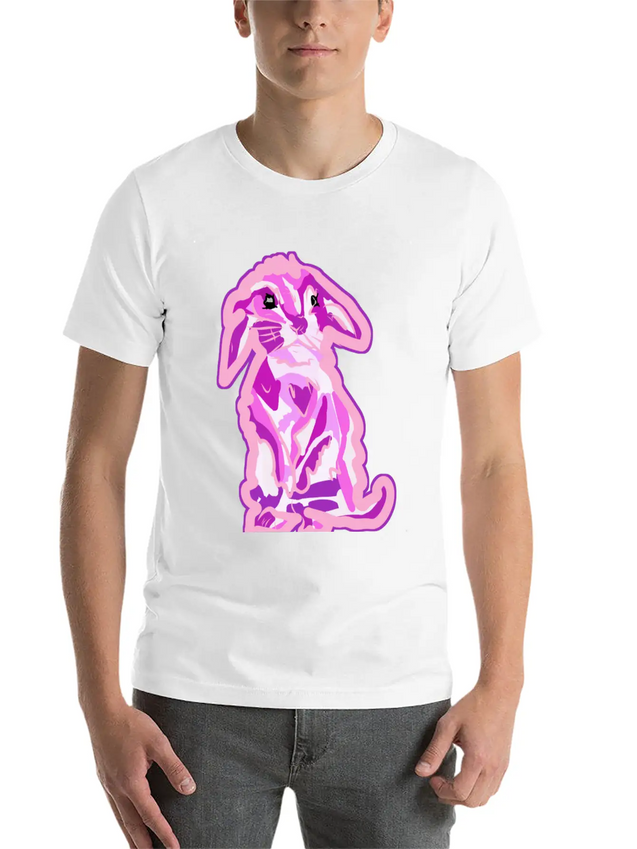 Aww The Cutest Pinkish Rabbit In The World Lightweight Cotton T-Shirt – Daily Comfort Graphic Shirt