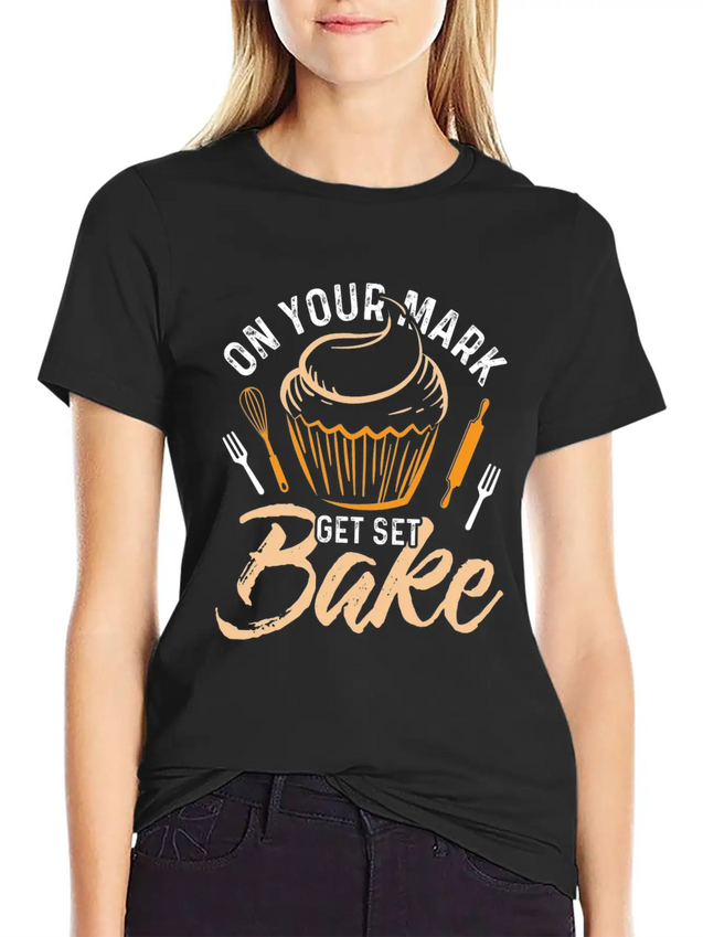 Baker Baking Bakery Bake Bread Cupcake Cake Gift Lightweight Cotton T-Shirt – Daily Comfort Graphic Shirt
