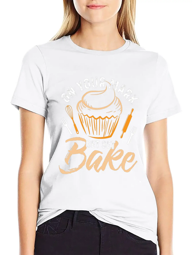 Baker Baking Bakery Bake Bread Cupcake Cake Gift Lightweight Cotton T-Shirt – Daily Comfort Graphic Shirt