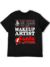 Be Nice To Makeup Artist Santa Watching Lightweight Cotton T-Shirt – Daily Comfort Graphic Shirt