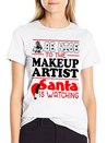 Be Nice To Makeup Artist Santa Watching Lightweight Cotton T-Shirt – Daily Comfort Graphic Shirt